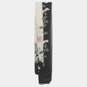 Pre Owned Roberto Cavalli Multicolor Floral Printed Silk Scarf