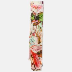 Pre Owned Roberto Cavalli Multicolor Floral Print Silk Stole 