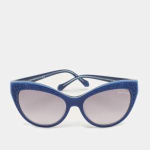 Pre Owned Roberto Cavalli Blue/Grey Gradient 982S Tegmen Cat Eye Sunglasses