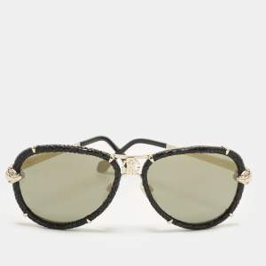 مملوكة مسبقًا Roberto Cavalli Black Mirrored Mebsuta 885S Aviator Sunglasses