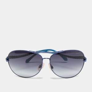 Pre Owned Roberto Cavalli Blue Gradient 792S Adhil Aviator Sunglasses