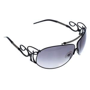 Pre Owned Roberto Cavalli Black Smoke Carneia Oversize Sunglasses