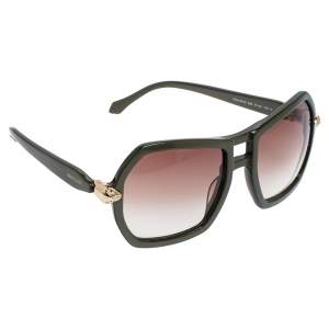 Roberto Cavalli Green/ Brown Gradient Nihal 927S Oversized Sunglasses