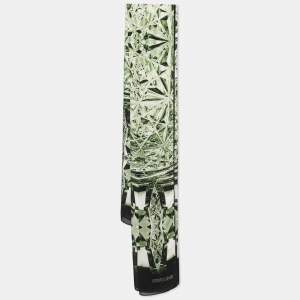 Pre Owned Roberto Cavalli Green/Black Printed Silk Stole
