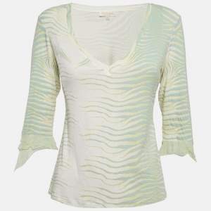 Roberto Cavalli Green Print Jersey T-Shirt M