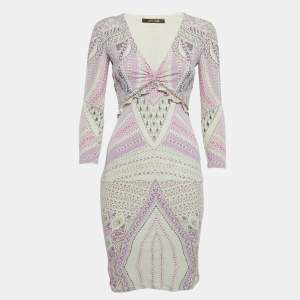 Roberto Cavalli Multicolor Jersey Chain Detail Mini Dress S