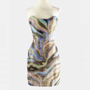 Roberto Cavalli Multicolor Beaded Mini Dress IT 38