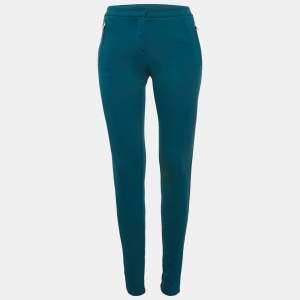 Roberto Cavalli Blue Stretch Crepe Skinny Trousers S