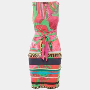 Roberto Cavalli Pink Printed Jersey Mini Dress S