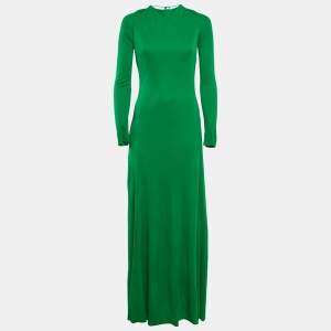 Roberto Cavalli Green Jersey Wrap Gown M