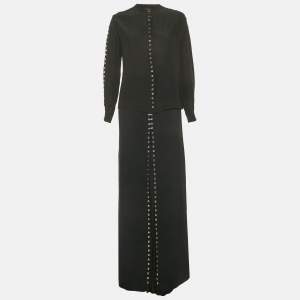 Roberto Cavalli Black Grommet Detail Skirt and Top Set M/L
