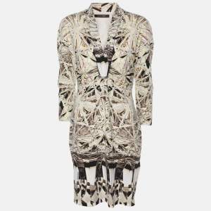 Pre Owned Roberto Cavalli Multicolor Printed Stretch Satin Mini Dress M