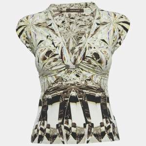 Pre Owned Roberto Cavalli Multicolor Print Jersey Sleeveless Top S