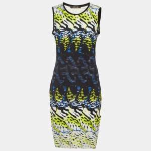 مملوكة مسبقًا Roberto Cavalli Multicolor Printed Crepe Sleeveless Dress M