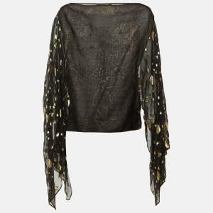 Pre Owned Roberto Cavalli Black Silk Top S