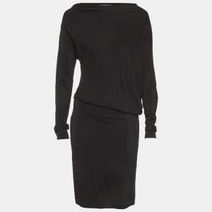 مملوكة مسبقًا Roberto Cavalli Black Knit Off Shoulder Midi Dress M
