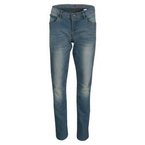 Pre Owned Roberto Cavalli Blue Faded Effect Denim Stretch Jeans L