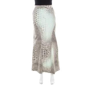 مملوكة مسبقًا Roberto Cavalli Multicolor Animal Printed Cotton Maxi Skirt M