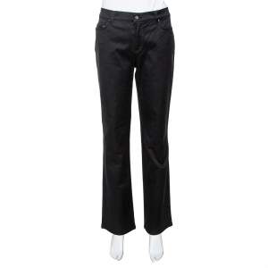 Pre Owned Roberto Cavalli Black Stretch Cotton Straight Fit Jeans L
