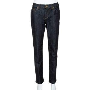 Pre Owned Roberto Cavalli Indigo Dark Wash Denim Tapered Jeans M