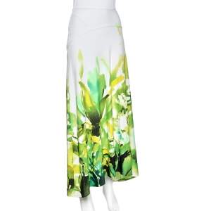 Roberto Cavalli Multicolored Printed Jersey Midi Skirt L