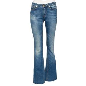 Pre Owned Roberto Cavalli Blue Faded Effect Denim Jeans S 