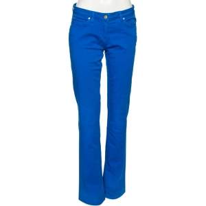Pre Owned Roberto Cavalli Blue Denim Embroidered Back Pocket Jeans M