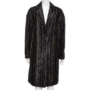 Roberto Cavalli Purple Tweed Single Breasted Coat M
