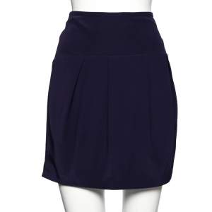Pre Owned Roberto Cavalli Purple Silk Pleated Mini Skirt M