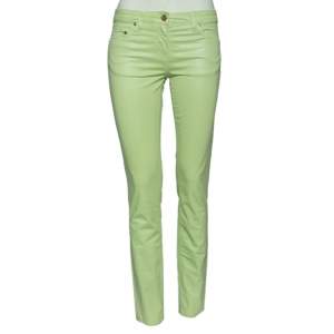 Pre Owned Roberto Cavalli Green Cotton Pants M