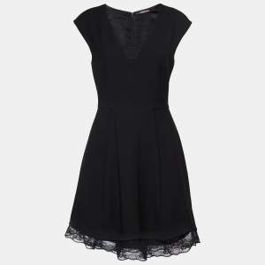 Roberto Cavalli Black Wool Sleeveless Skater Dress M