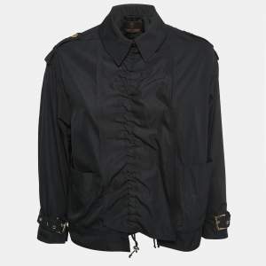 Roberto Cavalli Black Synthetic Buttoned Jacket S
