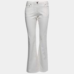 Pre Owned Roberto Cavalli White Denim Flared Jeans L Waist 31"