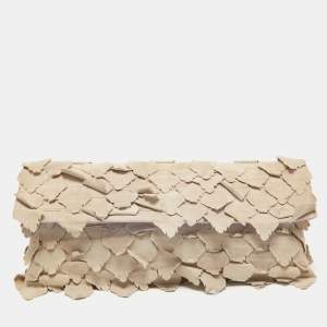 Roberto Cavalli Lilac/Beige Patchwork Flap Clutch
