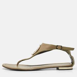Roberto Cavalli Green Leather Slingback Sandals Size 38
