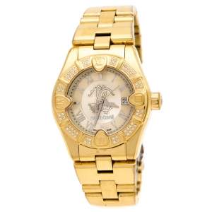 Roberto Cavalli Gold Plated Stainless Steel 'Diamond Time' 7253116565 Women's Wristwatch 38 mm