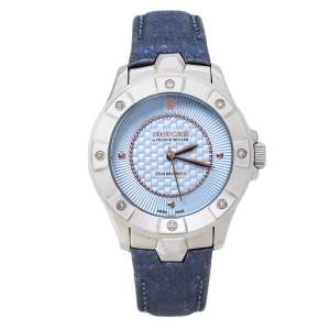 Pre Owned Roberto Cavalli By Franck Muller Blue Stainless Steel 2L008.6 Women's Wristwatch 36 mm