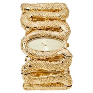 Roberto Cavalli Champagne Gold Tone Stainless Steel R7253195517 Cleopatra Women's Wristwatch 40MM