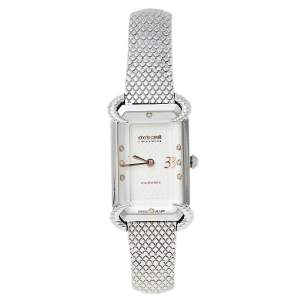 Pre Owned Roberto Cavalli By Franck Muller Silver Stainless Steel Diamonds 2L003 Women's Wristwatch 21 mm