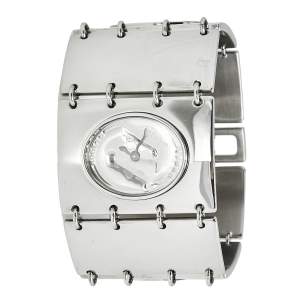 Pre Owned Roberto Cavalli Silver Stainless Steel R7253190515 Women's Wristwatch 40 mm