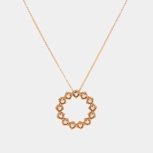 Roberto Coin Roman Barocco Diamond 18k Rose Gold Pendant Necklace