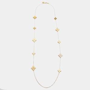 Roberto Coin Princess Flower Diamond 18k Two Tone Gold Station Necklace