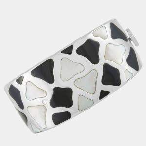 Roberto Coin 18K Yellow and White Gold Mother of Pearl and Onyx Giraffe Bangle Bracelet