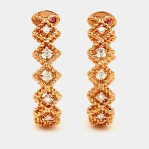 Roberto Coin Roman Barocco Diamonds 18k Rose Gold Earrings