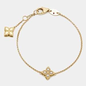 Roberto Coin Princess Flower Diamond 18k Two Tone Gold Bracelet