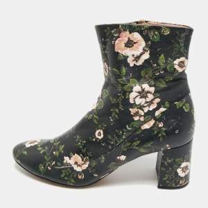 Pre Owned Rochas Size 39.5 Multicolor Leather Ankle Length Boots