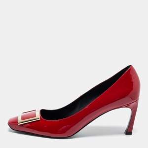 Roger Vivier Burgundy Patent Leather Trompette Pumps Size 40.5