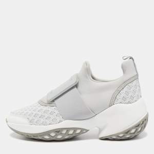 Roger Vivier Grey/White Mesh and Neoprene Viv Run Sneakers Size 37