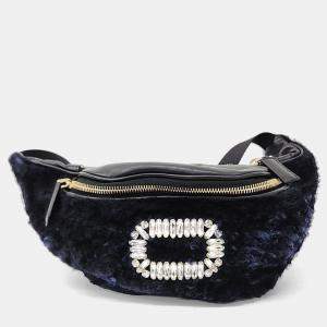 Roger Vivier Navy Blue Canvas and Leather belt bag