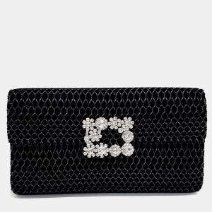 Pre Owned Roger Vivier Black Velvet Velvet Crossbody Bag